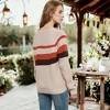 Anna-Kaci Women's Long Sleeve Color Block Striped Casual Pullover Sweater- Large,Khaki - image 4 of 4