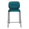HomeRoots Set of Two 25" Green and Black Velvet and Steel Counter Height Bar Chairs - 4 of 4
