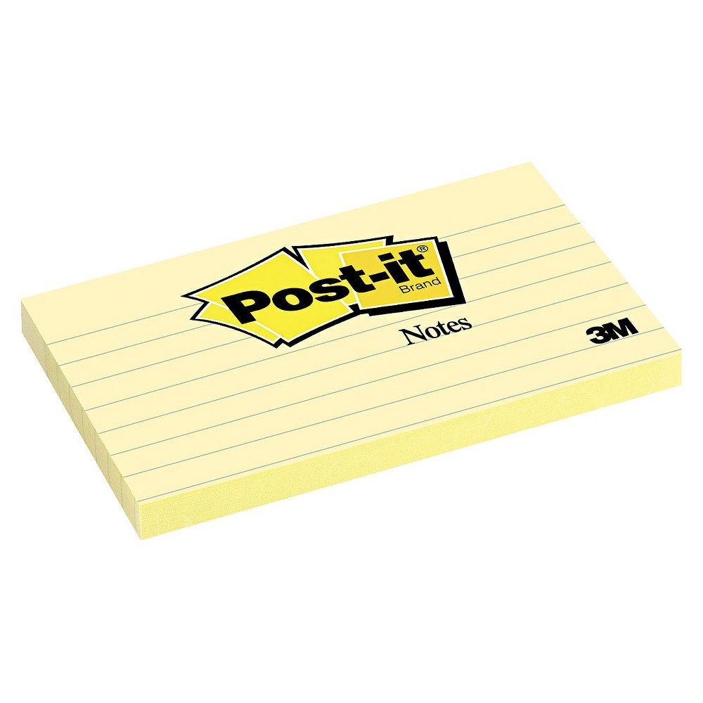 Post-it Notes Original Pads in Canary Yellow 3 x 5 Lined 100-Sheet 12/Pack