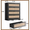 Jojoka Tall Rattan Dresser with 4 Drawers, Boho Wooden Storage Chest for Bedroom, Living Room, or Entryway - 2 of 4
