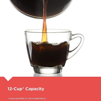 Black Programmable 12-Cup Espresso Machine with Glass Carafe