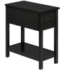 Vynxaria Transitional 2-Tier Narrow Accent Table - Black Veneer Finish, 11.75" W x 21.75" L x 24.25" H - 3 of 4