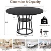47" Inch Round Dining Table for 4, Farmhouse Dining Room Circle Dinner Table,Space Saving Wood Furniture, Round Tables with Storage and Metal Legs - 3 of 4