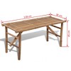 vidaXL Garden Bench Natural Bamboo Bamboo Medium Foldable - 4 of 4