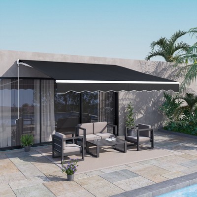 Sapphtopaz Retractable Awning Patio Awnings Sunshade Shelter UV Resistant  Aluminum Frame for Deck, Balcony, Yard