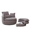 NicBex Modern Accent Chair with Moon Storage Ottoman Loveseat Circle Swivel Barrel Chairs Comfy Reclining Chair Sofa with 4 Pillows - 3 of 4