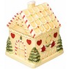 Spode Christmas Tree Gingerbread House Candy Jar - 7-Inch Christmas Cookie Jar in Fine Earthenware - Decorative Candy Storage Jar with Lid - 2 of 4