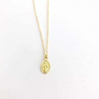 Sanctuary Project Dainty Oval Saint Medallion Coin Necklace Gold