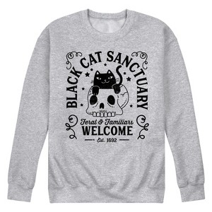 Men's - Instant Message - Black Cat Sanctuary Graphic Fleece Sweatshirt - 1 of 4