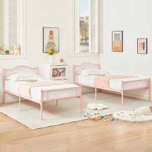 VECELO Metal Platform Mattress Foundation, Decorative Headboard & Footboard with Heavy Duty Support - 1 of 4