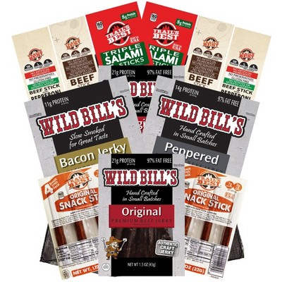 Wild Bill's Multi-Brand 12-Piece Low Carb Sampler (12 assorted packs of jerky and sticks)