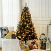 HOMCOM 6 FT Tall Pre-Lit Douglas Fir Artificial Christmas Tree with Realistic Branches, 250 Warm White LED Lights and 1000 Tips, Black - 3 of 4