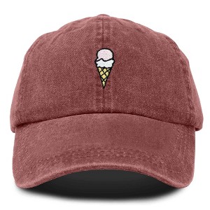 Dalix Double Scoop Ice Cream Embroidered Mens Cotton Dad Hat Baseball Cap - 1 of 4