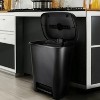 LunaLulinlk 20.4 Gallon Step-On Trash Can, Plastic Extra Large Kitchen Trash Can, Black - 2 of 4
