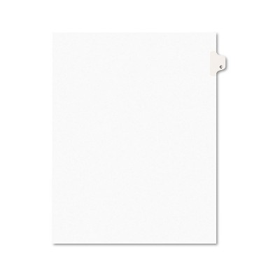 Avery-Style Legal Exhibit Side Tab Dividers 1-Tab Title C Ltr White 25/PK 01403