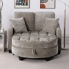 2-Seater Corduroy Chaise Lounge Sofa, Modern Lounge Sofa with Storage Footrest  and Pillows, Recliner Sofa for Living Room or Bedroom - Koiai - 2 of 4