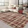 Machine Washable Indoor Modern Geometric Area Rugs Soft Low Pile Mat with Small Checkered Print - 2 of 4
