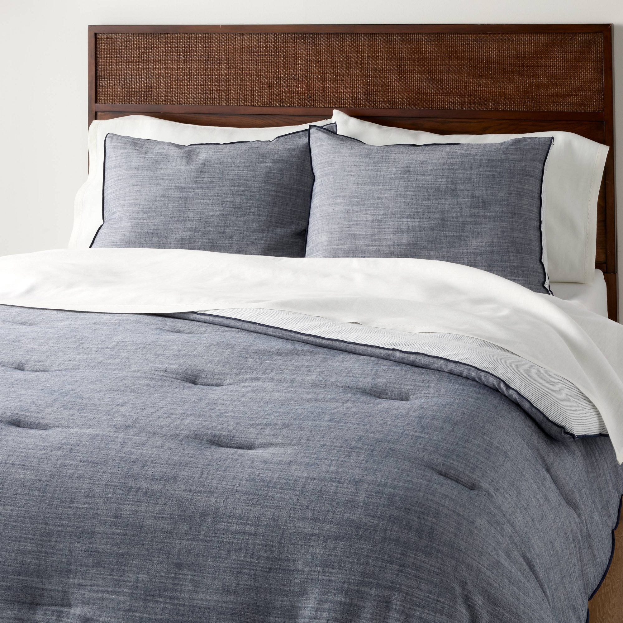 3pc Full/Queen Reversible Comforter Set Blue - Hearth & Hand™ with Magnolia
