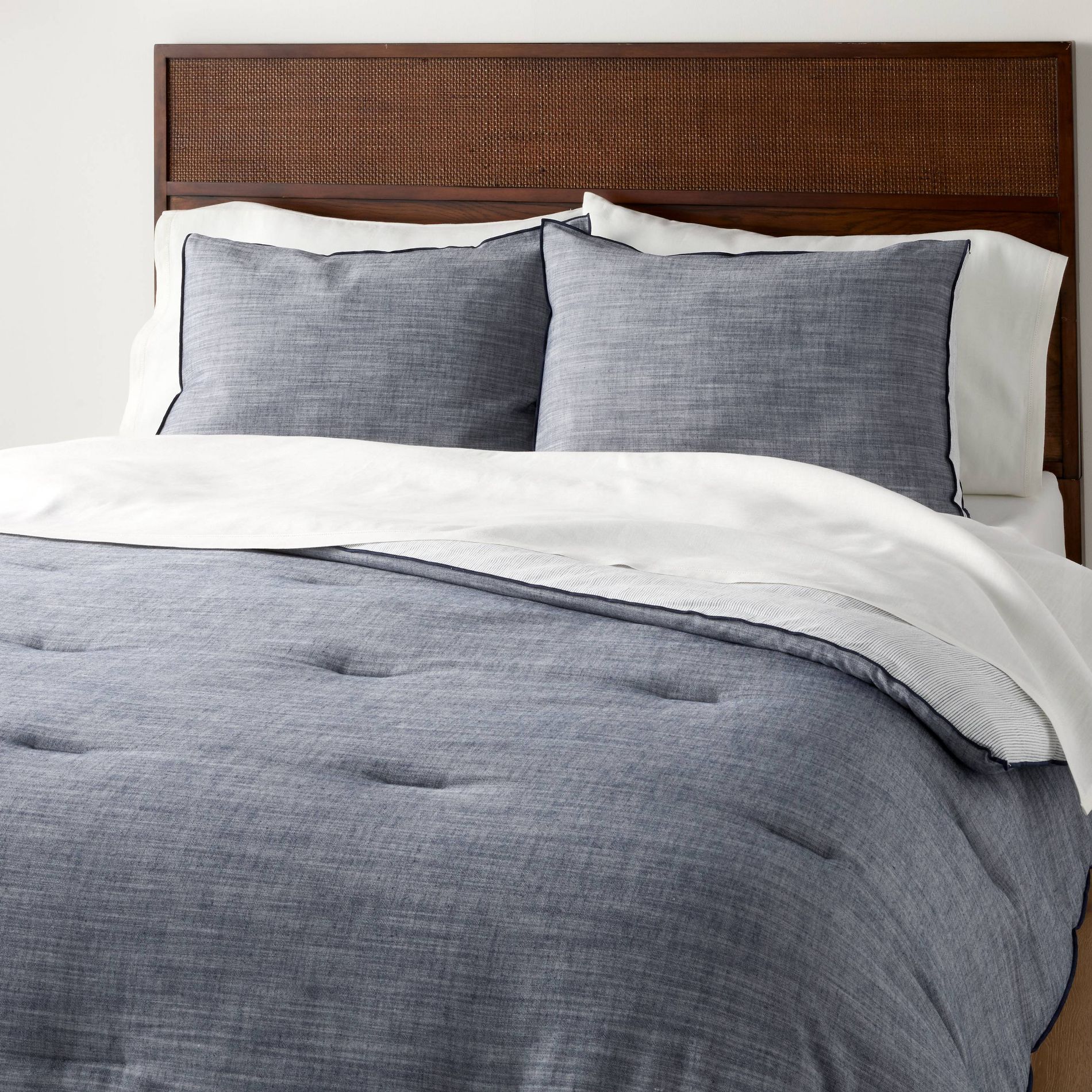 3pc Full/Queen Reversible Comforter Set Blue - Hearth & Hand™ with Magnolia