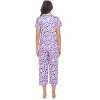 Casual Nights Women's Rayon Printed Short Sleeve Capri Pajama Set - 4 of 4