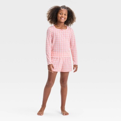 Girls' Long Sleeve Pointelle Pajama Set - art class™