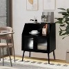 40 In. Kitchen Sideboard Buffet with Open Cubby and 2 Glass Doors - 4 of 4