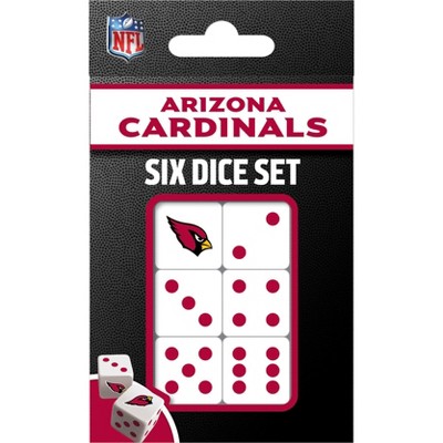MasterPieces Officially Licensed NFL Arizona Cardinals - 6 Piece D6 Gaming Dice Set Ages 6 and Up
