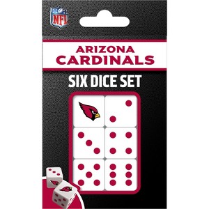 MasterPieces Officially Licensed NFL Arizona Cardinals - 6 Piece D6 Gaming Dice Set Ages 6 and Up - 1 of 4