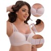 INSPIRE CHIC Women's Mesh Wireless Push Up Minimizers Wide Straps Lightweight Breathable Seamless Soft Bras - 3 of 4