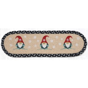 Earth Rugs Eco-Friendly Christmas Rug – Oval Jute Stair Accent with Festive Gnome - 1 of 3