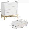 Gulches Modern White 2 Drawer File Cabinet, Lateral Filing Cabinet for Letter/Legal/A4 Size, Wood File Storage Cabinets Printer Stand - 2 of 4