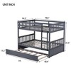 NicBex Full Over Full Bunk Bed with Trundle,Loft Bed with Ladder and Convertible to 2 Full Size Bed for Bedroom,Dark Gray - 3 of 4