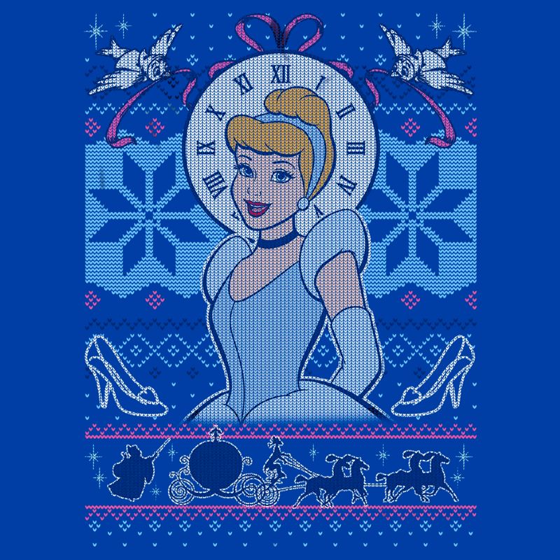 Men's Disney Cinderella Christmas Sweater T-Shirt, 2 of 5