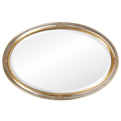 Carlton Silver and Gold Wood Oval Wall Mirror