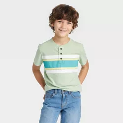 Boys' Short Sleeve Henley Chest Striped T-Shirt - Cat & Jack™