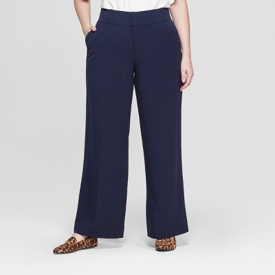 navy plus size pants