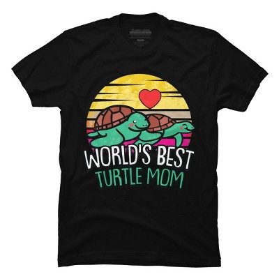 Men's Design By Humans World's Best Turtle Mom Retro Stripes By animalshop T-Shirt
