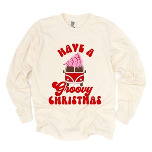 Simply Sage Market Groovy Christmas Van Garment Dyed Long Sleeve - 1 of 4
