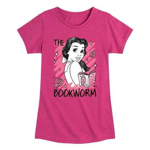 Girls' - Disney - Belle The Bookworm Fitted Short Sleeve Graphic T-Shirt - image 1 of 4