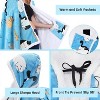 Catalonia Women's Fuzzy Wearable Blanket Wrap Sweater with Hand Pockets, Hooded Blanket Cape, Cozy Fleece Throw Cape, Valentine’s Day Gift for her - 3 of 4