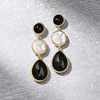 Ross-Simons Onyx and Mother-Of-Pearl Geometric Drop Earrings in 18kt Gold Over Sterling - 3 of 4
