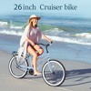 RISOKEYS Women's Beach Bike - 26"Inch Steel Frame Single Speed Bicycles,Wide Wheels for Stability,Rear Coaster Brakes - 4 of 4