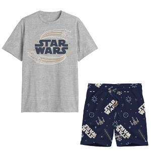 Men's Star Wars Pajama Set - Heathered Gray/Navy Blue - 1 of 4