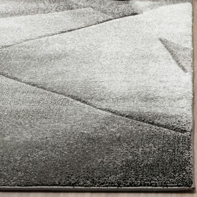 Gray Floral Hand-knotted Synthetic Area Rug