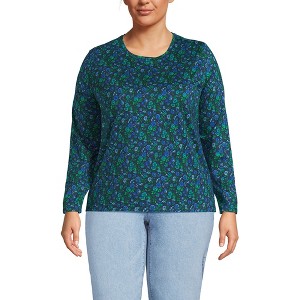 Lands' End Women's Relaxed Supima Cotton Long Sleeve Crew Neck T-Shirt - 1 of 4
