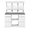 65" Outdoor Potting Bench Table, Gardening Workbench With Storage Shelf Maintenance Free Workstation, Flowerpot Bench for Backyard Patio - 2 of 4
