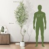 Tall Faux Olive Tree，5/6/7ft（60/72/84in） Tall Faux Olive Tree with White Planter and Green Fake Moss , 1 o r 2 Pack - 2 of 4