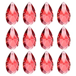Unique Bargains Crystal Pendant DIY Lamp Arts Crafts Decorative Teardrop Beads 1.1" 12 Pcs - 1 of 4