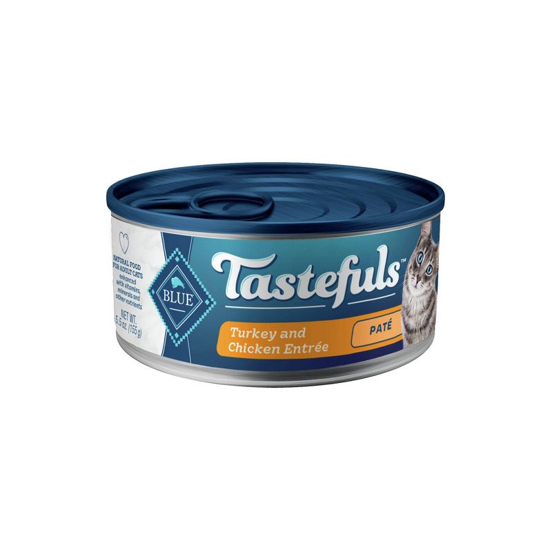 Blue Buffalo Tastefuls Natural Pate Wet Cat Food with Turkey &#38; Chicken Entr&#233;e - 5.5oz, 1 of 6