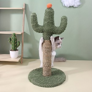Racxily Cactus Cat Scratcher - Christmas/Halloween Gift, Durable Indoor Toy, with Green Hemp Rope & Orange Top Ball, Boosts Cat Claw Health - 1 of 4
